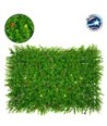 GLOBOSTAR® BUXUS 78408 Τεχνητό Πάνελ Φυλλωσιάς - Κάθετος Κήπος Καυκάσιο Πυξάρι & Πολύχρωμα Λουλούδια - Πράσινο - Μ60 x Π8 x Υ40cm